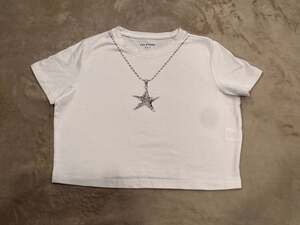 En Route Starfish Necklace Graphic Slim Fit Baby Tee Y2K No Size Tag